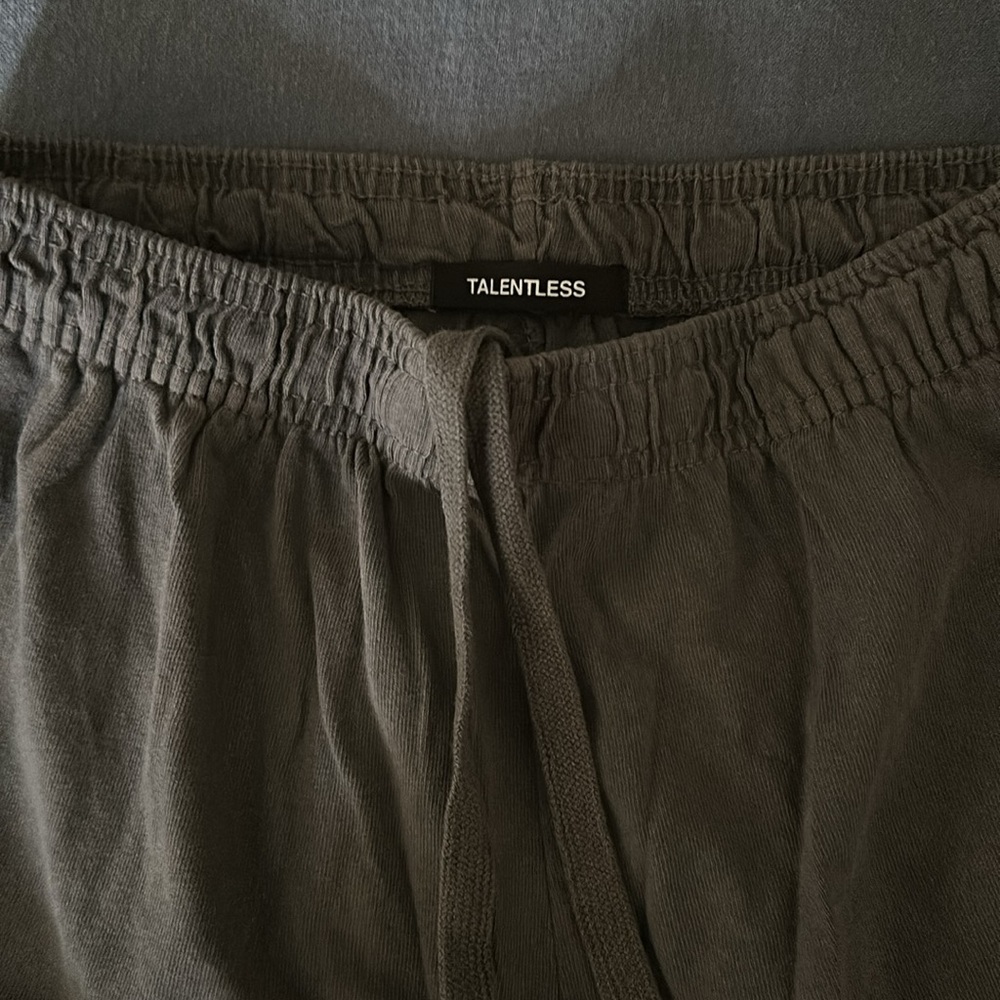 TALENTLESS Olive Drawstring Athletic Shorts - Picture 2 of 3